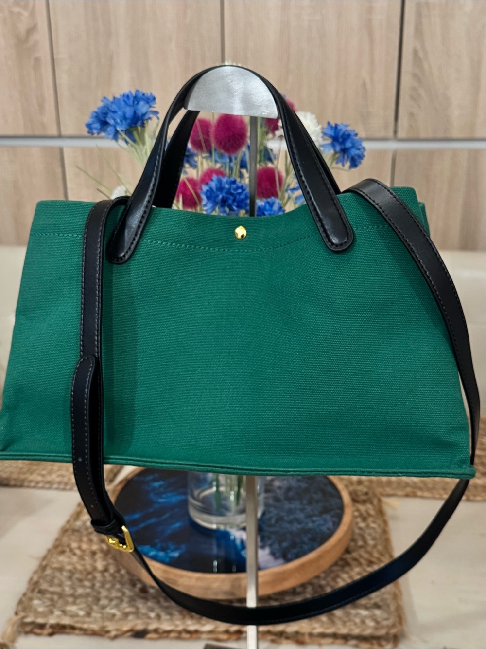 Idaho Inspired Canvas & Leather Tote Bag w Bonus Pouch!